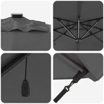 vidaXL Parasol 286 x 285 x 270 cm Aluminium