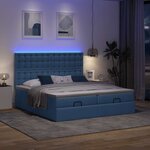 VidaXL Cadre de lit ottoman avec matelas bleu 200x200cm tissu