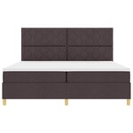 vidaXL Lit à ressorts avec matelas Marron foncé 200 x 200 cm tissu