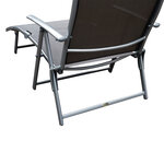 Outsunny transat chaise longue bain de soleil pliable dossier inclinable multi-positions têtière fournie 137L x 64l x 101H cm métal époxy textilène gris