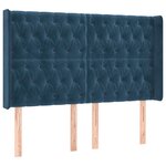vidaXL Sommier à lattes de lit matelas et LED Bleu foncé 160x200 cm