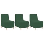 vidaXL Unité de Sofa Modulaire Sans Accoudoirs 3 Pièces Vert Jungle