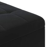 vidaXL Pouf de rangement avec coussin Noir 60 x 60 x 45 cm Velours
