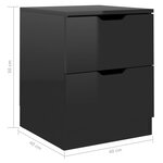Vidaxl tables de chevet 2 pièces noir brillant 40x40x50 cm aggloméré