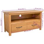 vidaXL Meuble TV 90x35x48 cm bois de chêne massif