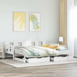 vidaXL Lit de jour avec gigogne et tiroirs sans matelas blanc 80x200cm