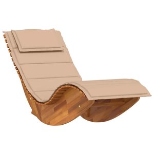 vidaXL Chaise longue à bascule avec coussin en bois massif d'acacia