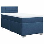 vidaXL Sommier à lattes de lit avec matelas Bleu 80x200 cm Tissu