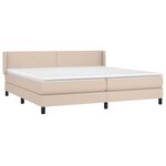 vidaXL Sommier à lattes de lit avec matelas Cappuccino 200x200 cm