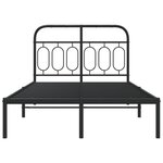 vidaXL Cadre de lit métal sans matelas avec tête de lit noir 120x200cm