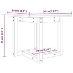 vidaXL Table basse Noir 50x50x45 cm Bois massif de pin