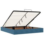 VidaXL Cadre de lit ottoman avec matelas bleu foncé 160x200 cm velours