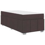 vidaXL Cadre de lit avec matelas Marron foncé 90 x 190 cm tissu