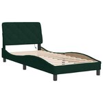 vidaXL Cadre de lit avec LED sans matelas vert foncé 90x190 cm velours