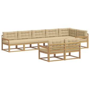 vidaXL Ensemble de canapés d'extérieur 6 Pièces Blanc et Beige Polyester