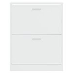 vidaXL Armoire à chaussure Blanc brillant 63x24x81 cm Bois ingénierie