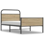 vidaXL Cadre de lit sans matelas 100x190 cm chêne sonoma