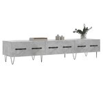 vidaXL Meuble TV gris béton 150x36x30 cm bois d'ingénierie