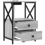 vidaXL Cabinet de chevet avec tiroir 2 Pièces Gris Sonoma 40 x 31 x 60 cm