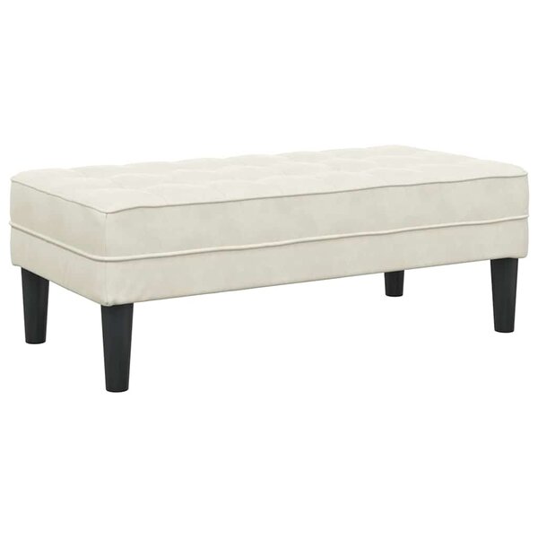 vidaXL Banc Crème 113 x 57 x 39 cm Velours