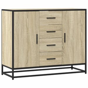 vidaXL Buffet chêne sonoma 92x35x76 cm bois d'ingénierie