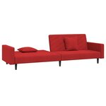 vidaXL Canapé-lit à 2 places et deux oreillers Rouge bordeaux Velours