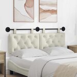 vidaXL Tête de lit suspendue Avec lumière LED Crème Velours