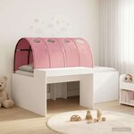 vidaXL Cadre de lit avec tunnel 3 Pièces Blanc et rose Bois d'ingénierie
