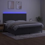 vidaXL Sommier à lattes de lit avec matelas LED Gris foncé 200x200 cm