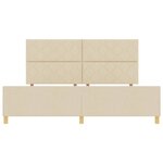 vidaXL Cadre de lit avec tête de lit Crème 200 x 200 cm tissu