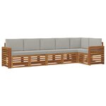 vidaXL Ensemble de canapé d'angle 6 Pièces Gris Naturel et Clair
