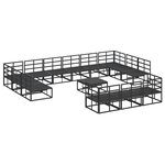 vidaXL Ensemble de canapé de jardin 14 Pièces Noir 70 x 70 x 32 cm