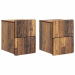 vidaXL Cabinet de chevet mural 2 Pièces Bois ancien 33 x 34 5 x 43 cm