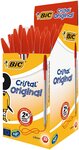 Stylo bille CRISTAL Rechargeable Pointe Moyenne Rouge x 50 BIC
