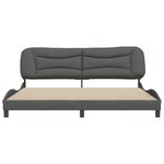 vidaXL Cadre de lit sans matelas Hvar gris foncé 200x200 cm tissu