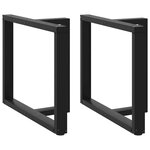 vidaXL Pieds de table à manger en T 2 pièces Noir 90x35x(72-73) cm Acier