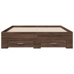 vidaXL Cadre de lit à tiroirs chêne brun 135x190 cm bois d'ingénierie