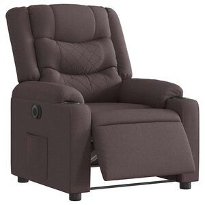 vidaXL Fauteuil inclinable électrique Marron foncé Tissu
