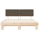 vidaXL Cadre de lit avec tête de lit rembourrée Taupe 200 x 200 cm
