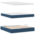 vidaXL Lit avec rangement et LED avec matelas Bleu 180 x 200 cm tissu