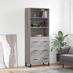 vidaXL Buffet haut Sonoma gris 69 5x34x180 cm Bois d'ingénierie