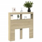 vidaXL Armoire tête de lit avec LED chêne sonoma 100x17x102 cm