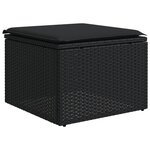 vidaXL Salon de jardin 5 Pièces avec coussins noir résine tressée