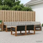 vidaXL Ensemble de canapés d'extérieur 7 Pièces Naturel et gris clair