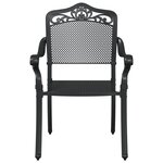 Set de Bistro de Jardin 3 Pièces en Fonte Aluminium Noir
