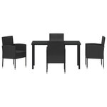 vidaXL Ensemble de salle à manger pour jardin 5 Pièces Noir Poly rotin