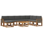 vidaXL Ensemble de canapés d'extérieur 9 pc Naturel et Anthracite