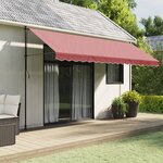 vidaXL Tissu de remplacement de cantonnière d’auvent rayure bordeaux