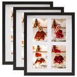 vidaXL Cadres photo 3D 3 Pièces Noir 28x35 cm pour photos 4x(10x15 cm)