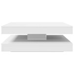 vidaXL Table basse rotative à 360 degrés blanc 90x90x34 5 cm